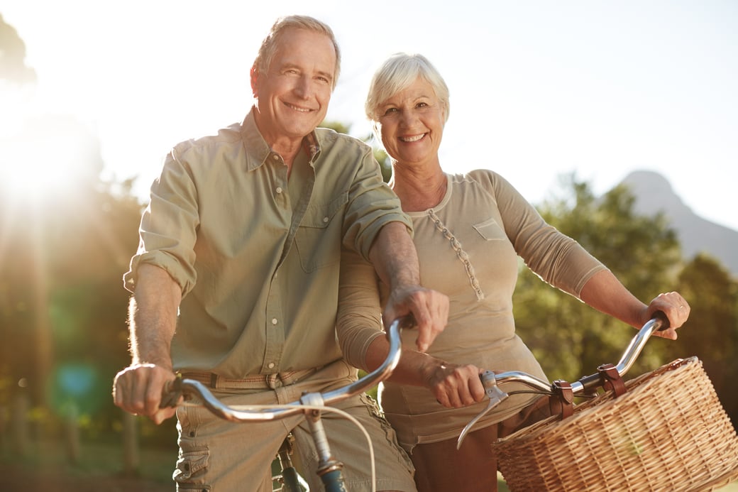 Senior Couple on Bikes