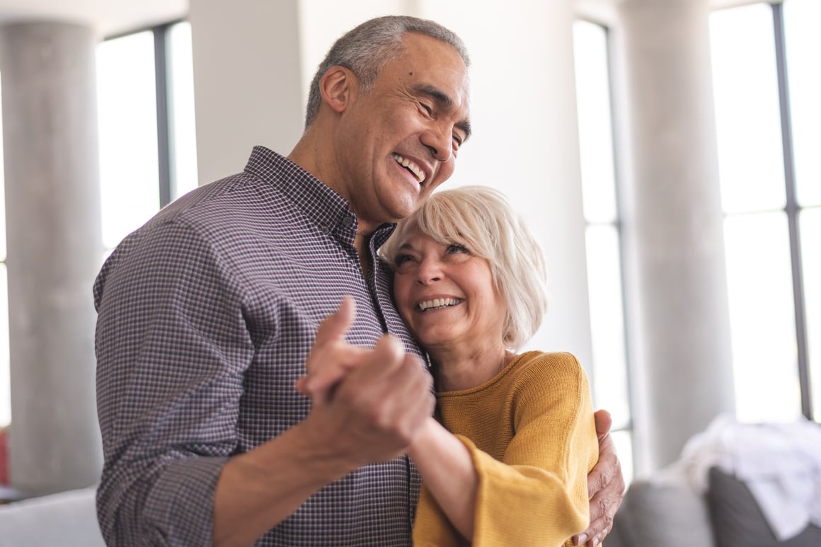 Senior couple dancing