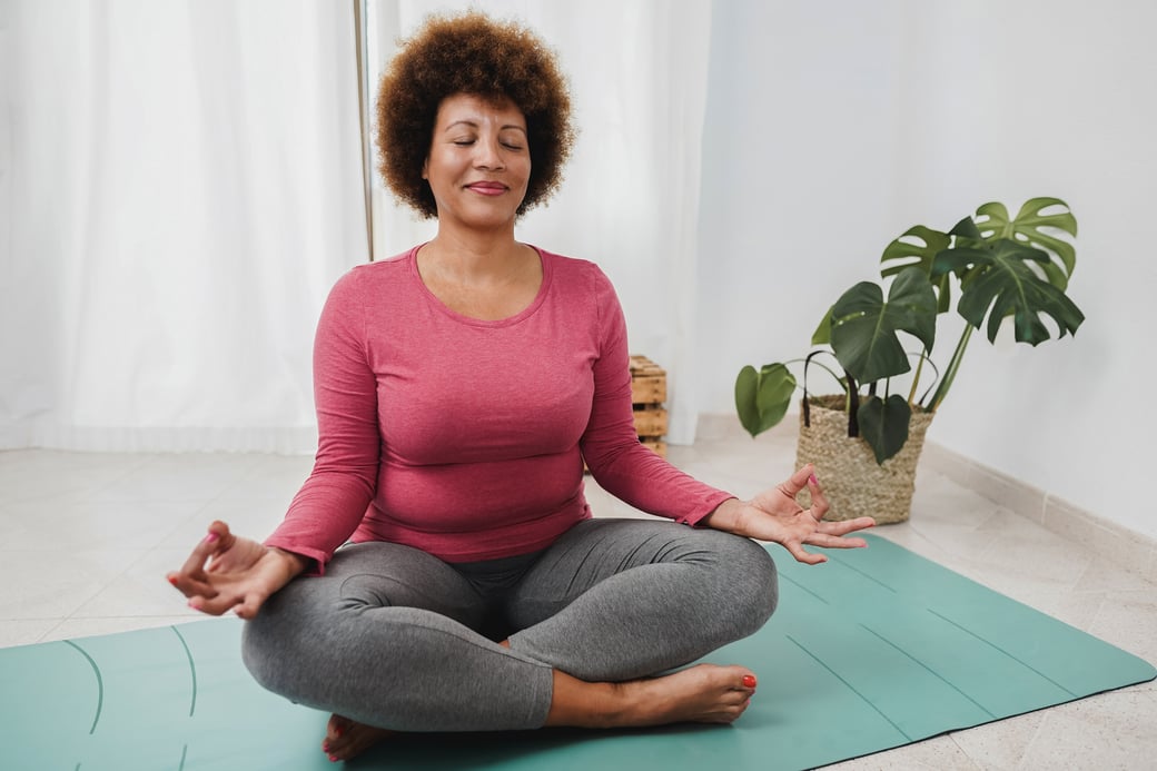 Woman doing a gentle yoga