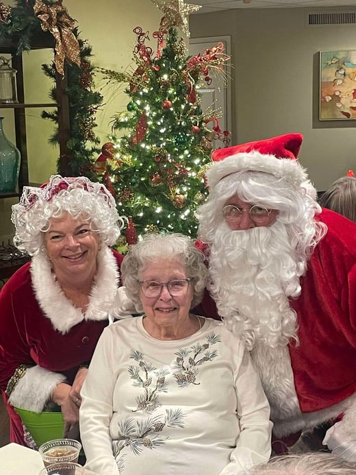 Santa and Mrs. Claus visit Bethesda Terrace