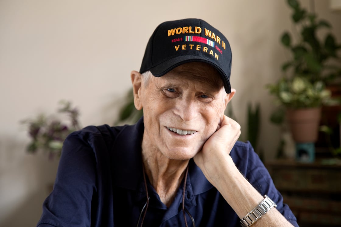World War II veteran smiling at camera