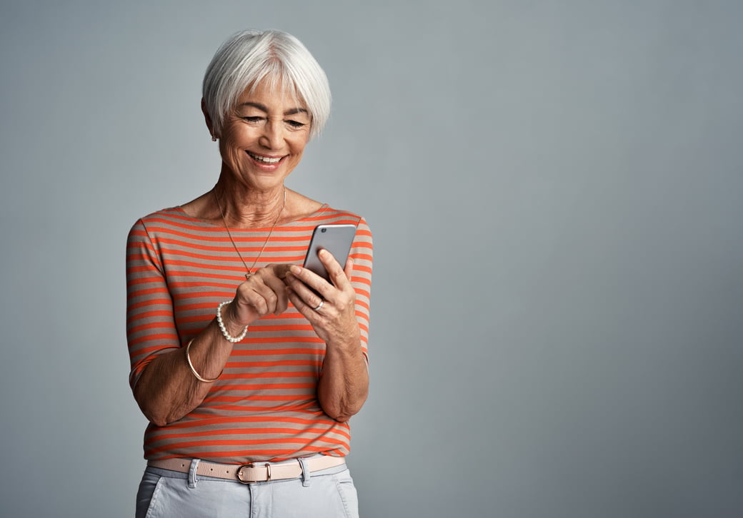 Senior woman using a smartphone