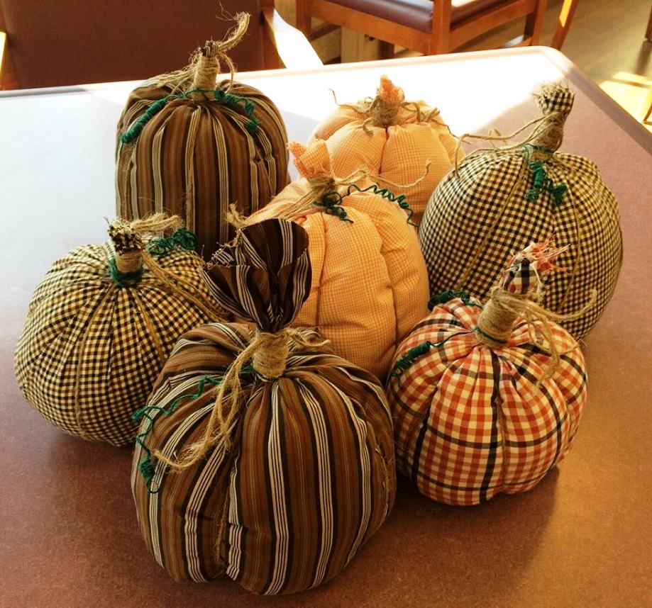 Pumpkin crafts made out of recycled fabric